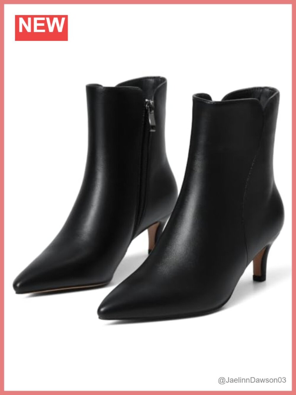 Kitten Heel Ankle Boots Pointed Toe Faux Leather Dress Booties